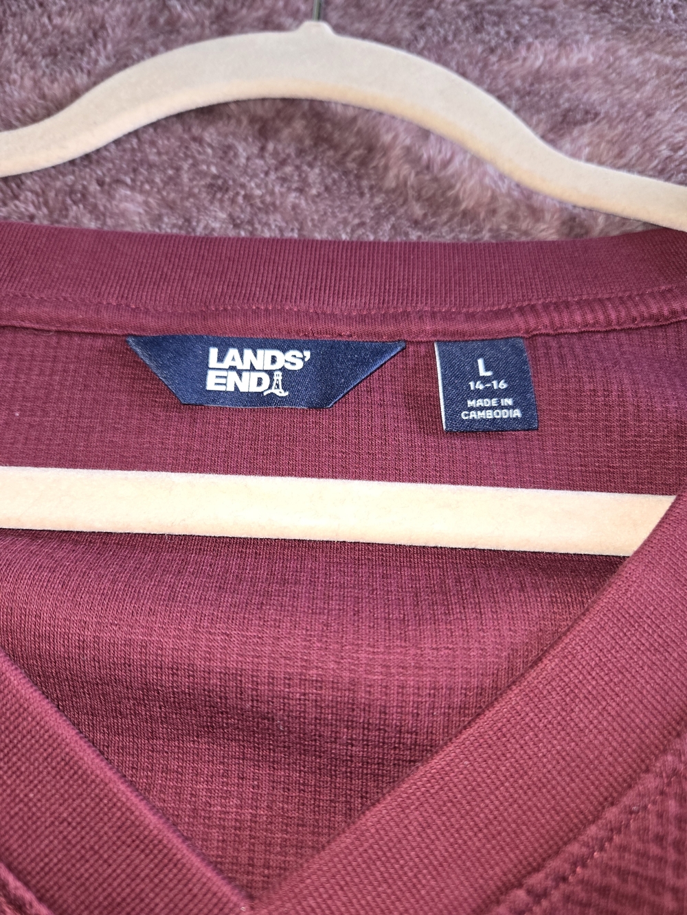Lands' End Women's V-Neck Tunic Sweater — Plum - Picture 4 of 4